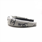 Chanel CC Logo Denim Headband Hair Gray All Over Pattern — view 8