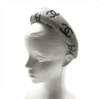 Chanel CC Logo Denim Headband Hair Gray All Over Pattern — view 9