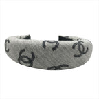 Chanel CC Logo Denim Headband Hair Gray All Over Pattern — view 4