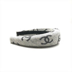 Chanel CC Logo Denim Headband Hair Gray All Over Pattern — view 7