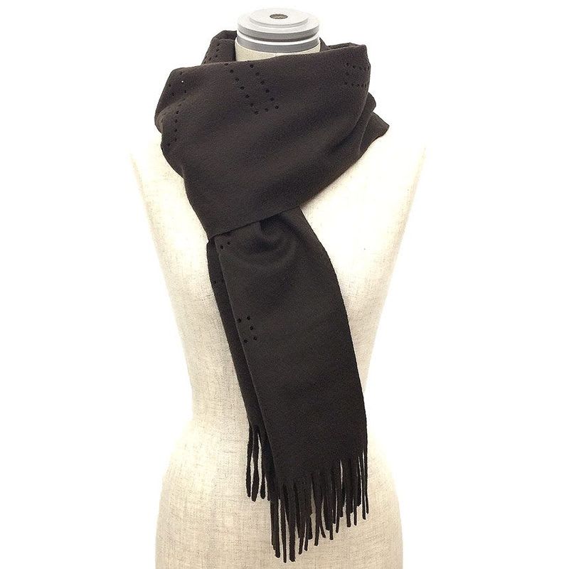 Louis Vuitton Cashmere Scarf Echarpe Perfo Brown — view 2