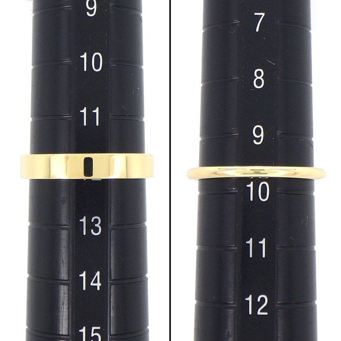 Hermes Ring Kelly TPM Double 2 two Finger Chain 18K Yellow Gold No 12 52 — view 9