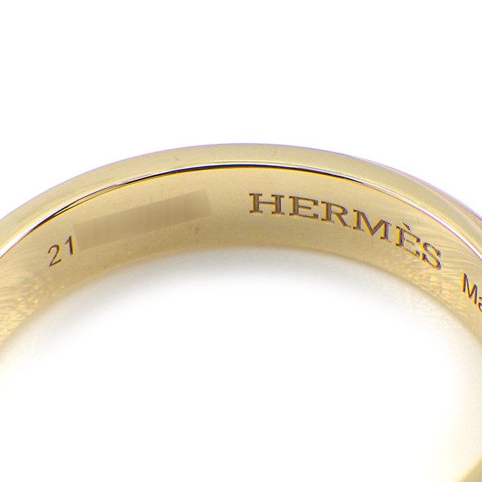 Hermes Ring Kelly TPM Double 2 two Finger Chain 18K Yellow Gold No 12 52 — view 4