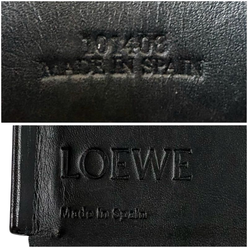 Loewe Anagram Logo Coin Case Purse Leather Black — view 9