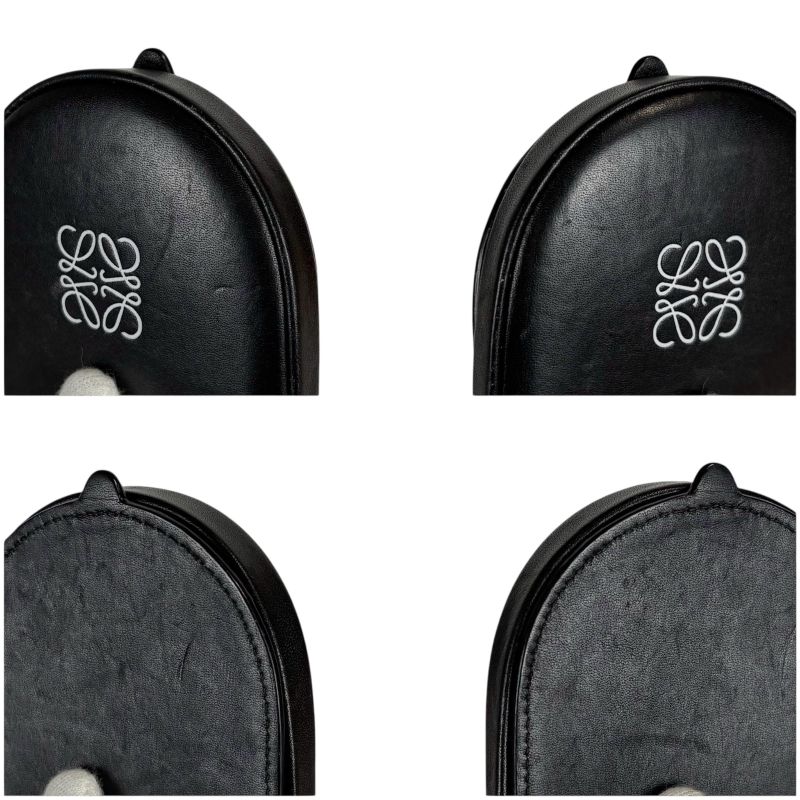 Loewe Anagram Logo Coin Case Purse Leather Black — view 6