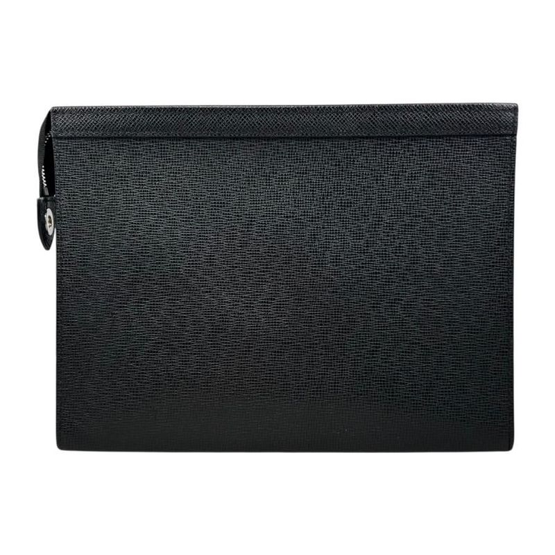 Louis Vuitton Clutch Bag Pochette Voyage Taiga Noir Black — view 3