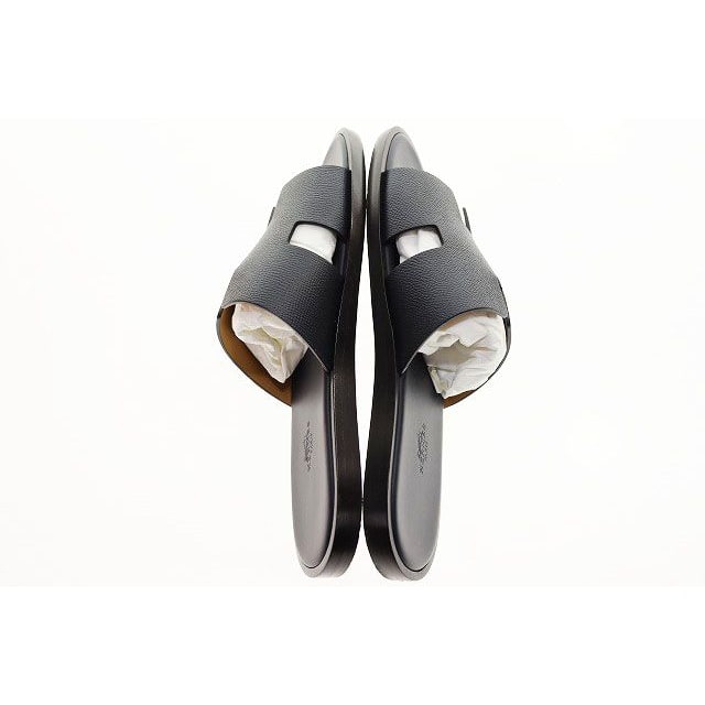Hermes Izmir Sandals Size 41 Leather H Logo Black Aa — view 2