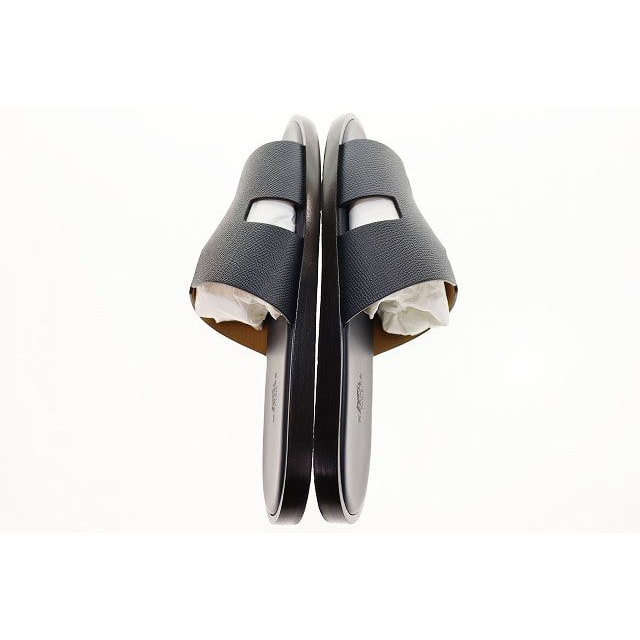 Hermes Izmir Sandals Size 41 Leather H Logo Black Aa — view 3