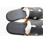 Hermes Izmir Sandals Size 41 Leather H Logo Black Aa — view 6