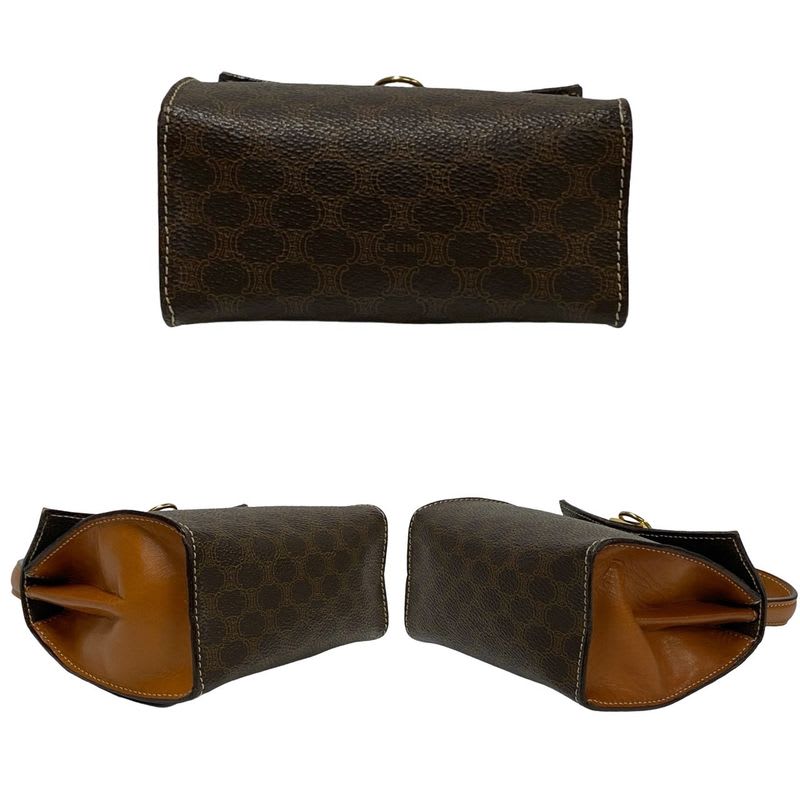 Celine Vintage Macadam Blason Ring Hardware Leather 2-Way Mini Handbag