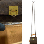 Celine Vintage Macadam Blason Ring Hardware Leather 2-Way Mini Handbag