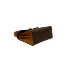 Celine Vintage Macadam Pattern Logo Ring Hardware Leather 2-Way Mini Handbag