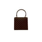 Celine Vintage Macadam Pattern Logo Ring Hardware Leather 2-Way Mini Handbag