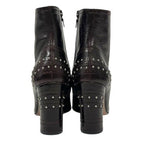 Prada Short Boots Chunky Heel Round Toe Stats 34.5 Brown — view 4