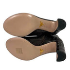 Prada Short Boots Chunky Heel Round Toe Stats 34.5 Brown — view 7
