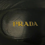 Prada Short Boots Chunky Heel Round Toe Stats 34.5 Brown — view 3