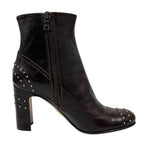 Prada Short Boots Chunky Heel Round Toe Stats 34.5 Brown — view 6