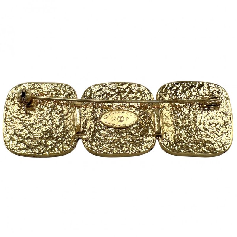 Chanel Brooch Coco Mark Square Vintage Accessory GP 94 P — view 3