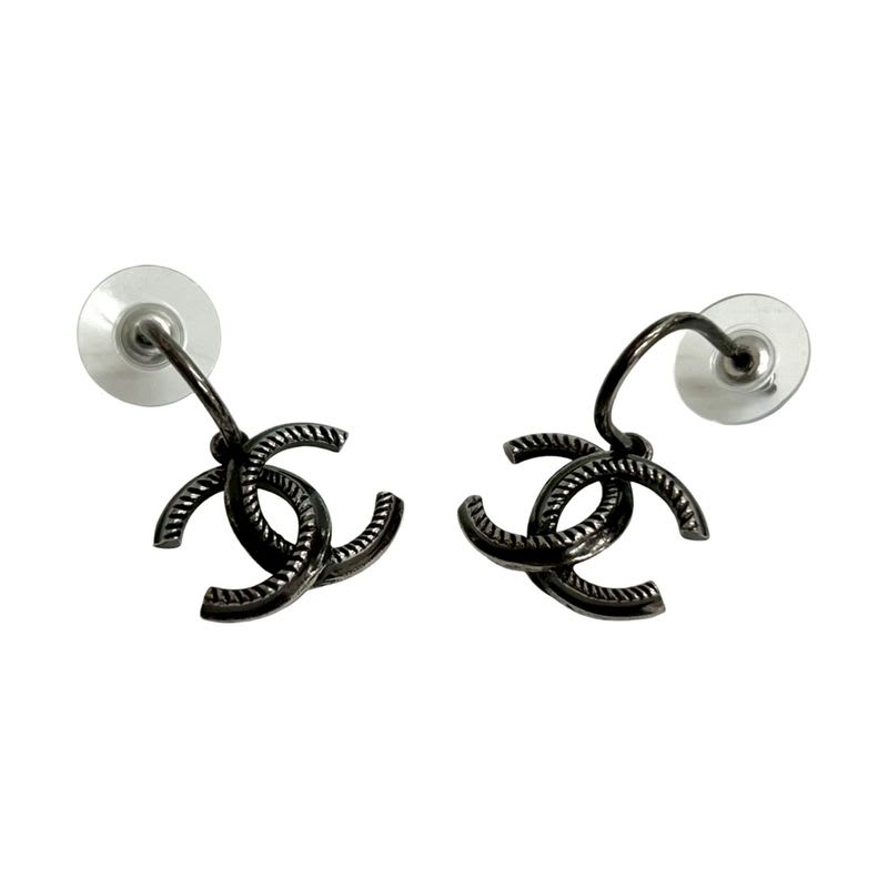 Chanel Coco Mark Motif Plated Earrings Accessories 13BB — view 5