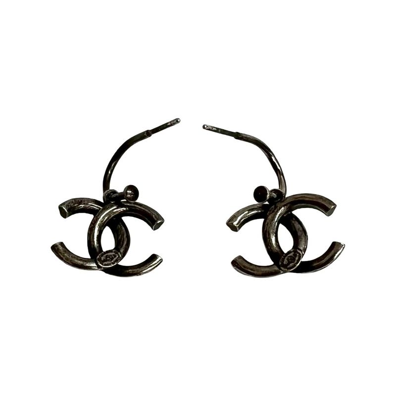 Chanel Coco Mark Motif Plated Earrings Accessories 13BB — view 4