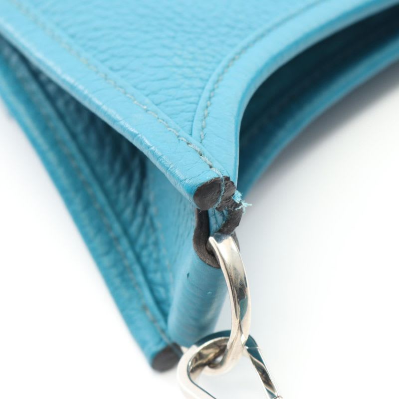 Hermes Shoulder Bag Evelyne 3 Trois GM Blue Paon Leather