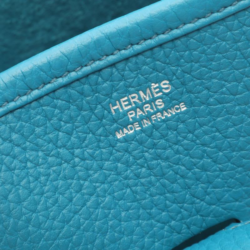 Hermes Shoulder Bag Evelyne 3 Trois GM Blue Paon Leather
