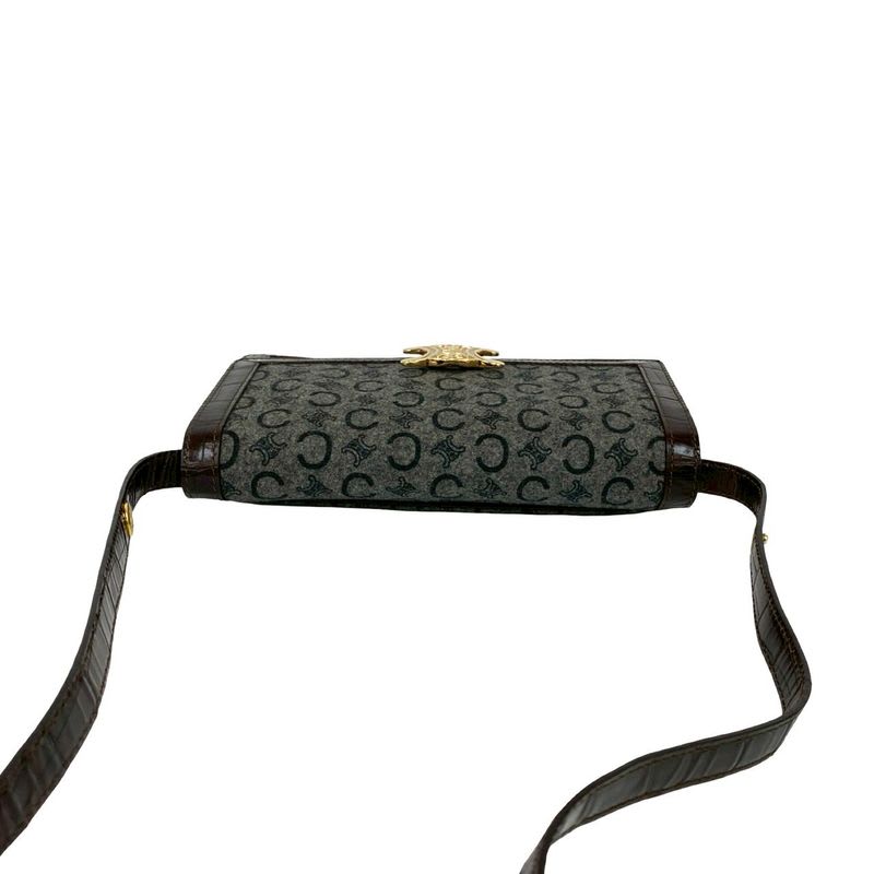 Celine Vintage C Macadam Logo Hardware Wool Leather — view 5
