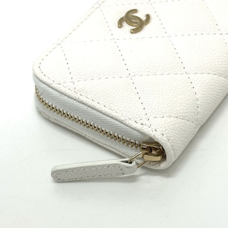 Chanel Coin Case Coco Mark Ap0216 Caviar Leather White — view 5