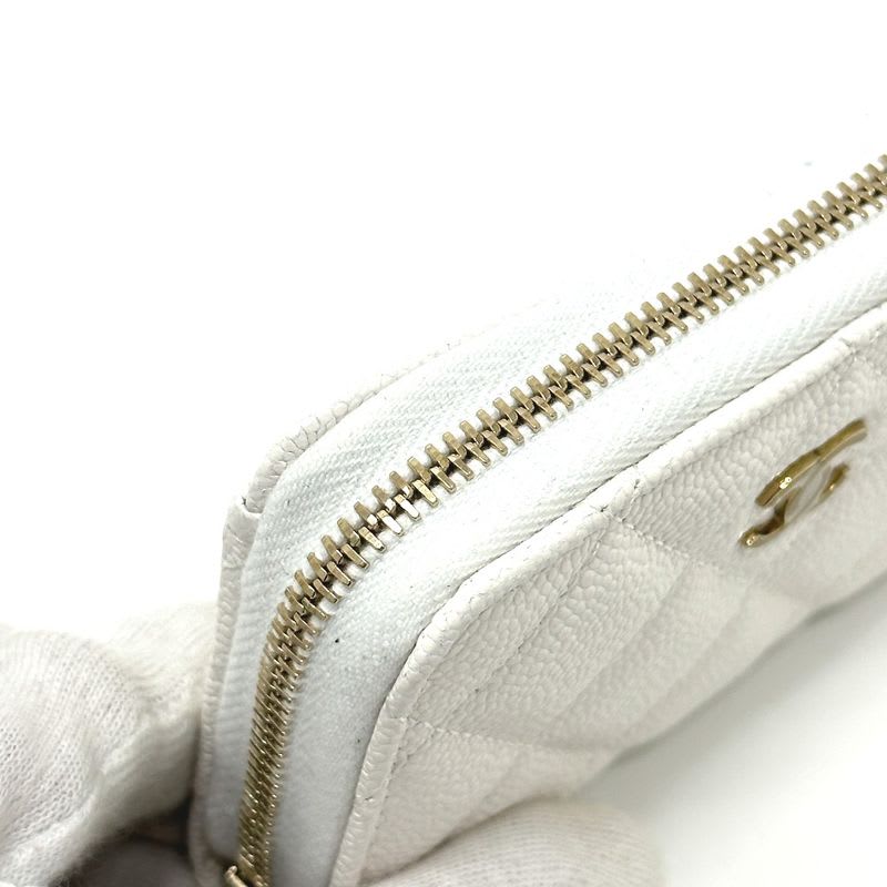 Chanel Coin Case Coco Mark Ap0216 Caviar Leather White — view 7