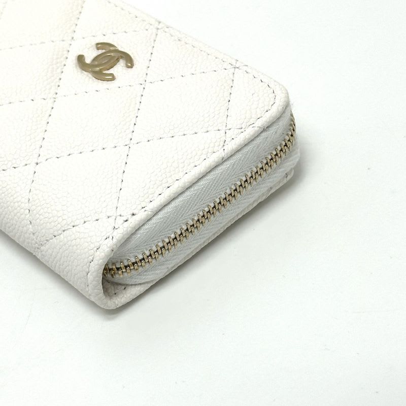 Chanel Coin Case Coco Mark Ap0216 Caviar Leather White — view 4