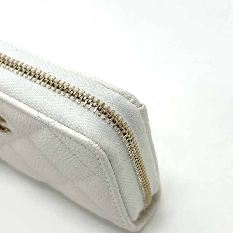 Chanel Coin Case Coco Mark Ap0216 Caviar Leather White — view 8