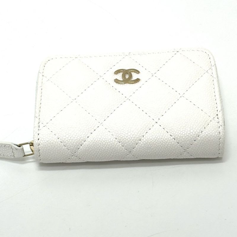 Chanel Coin Case Coco Mark Ap0216 Caviar Leather White — view 3