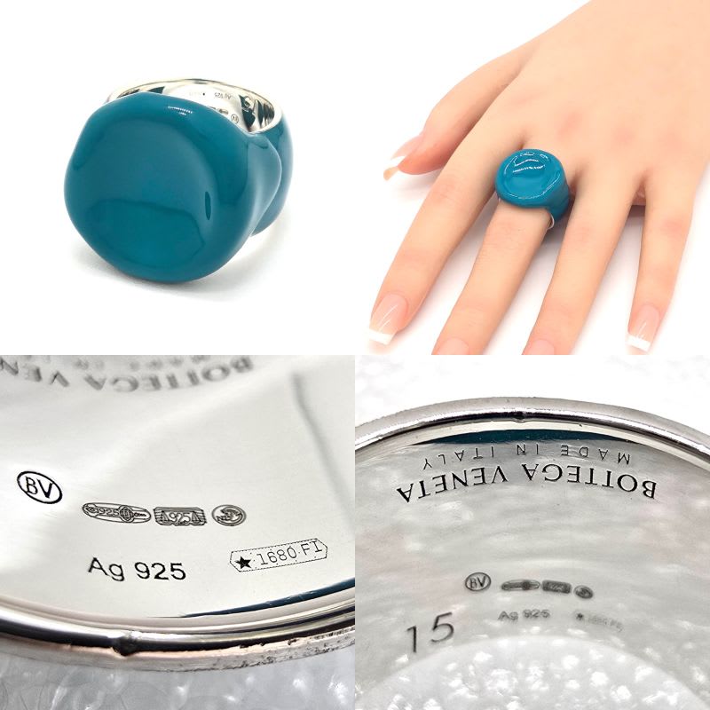 Bottega Veneta Enamel Paint Silver Signet Ring 15 Blaster Star — view 7