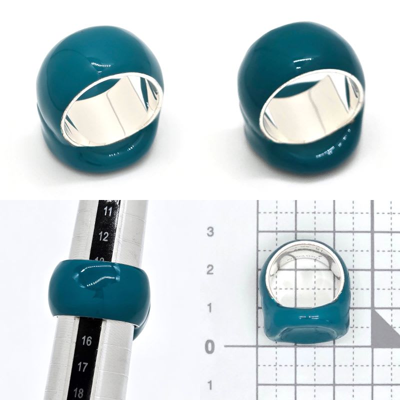 Bottega Veneta Enamel Paint Silver Signet Ring 15 Blaster Star — view 6