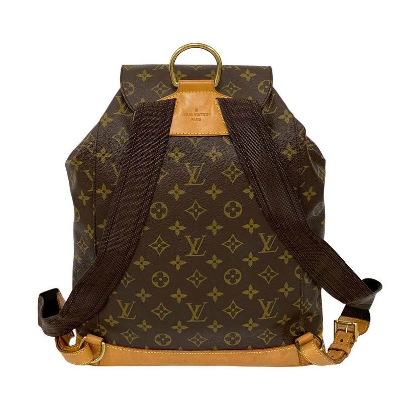 Louis Vuitton Vintage Montsouris Monogram Leather Drawstring Rucksack Sac — view 4