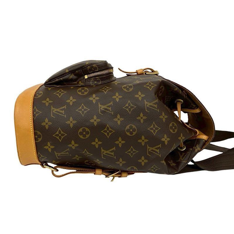 Louis Vuitton Vintage Montsouris Monogram Leather Drawstring Rucksack Sac — view 7