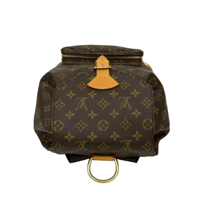 Louis Vuitton Vintage Montsouris Monogram Leather Drawstring Rucksack Sac — view 5