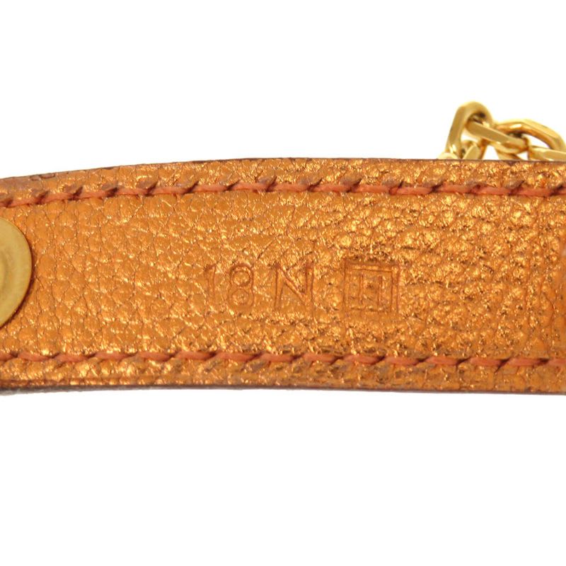 Hermes Glove Holder Leather Orange Gold Hardware H Stamp Bag Charm 0966 — view 3