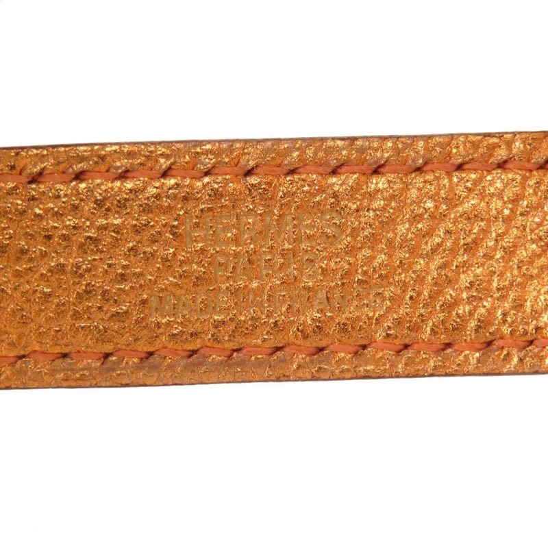 Hermes Glove Holder Leather Orange Gold Hardware H Stamp Bag Charm 0966 — view 4