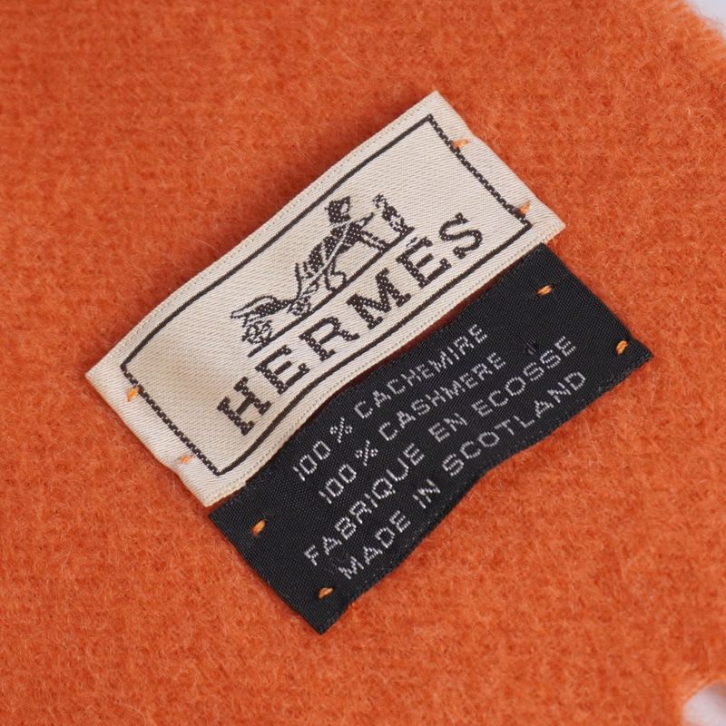 Hermes Muffler Shawl Fringe Cashmere 1 Scarf — view 6