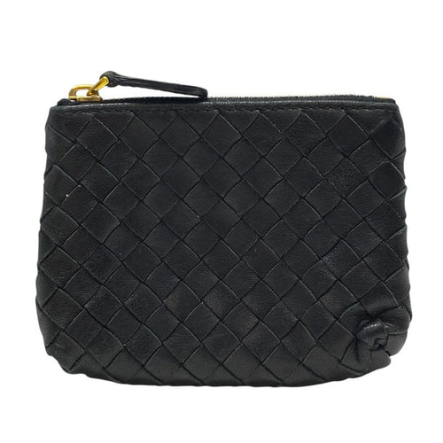 Bottega Veneta Intrecciato Coin Case Purse Compact Leather Black — view 2