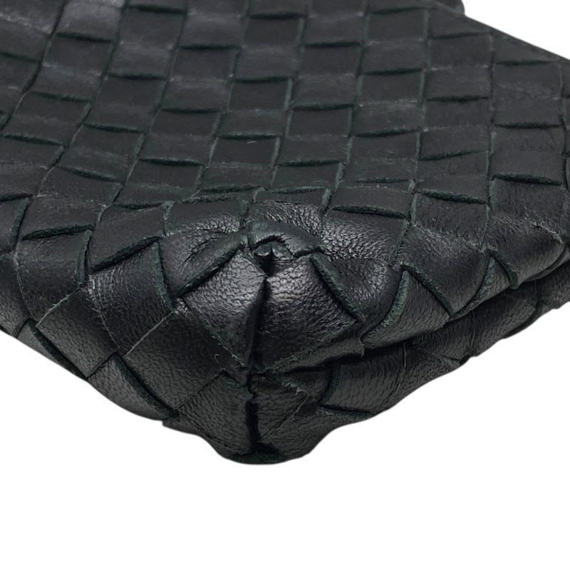 Bottega Veneta Intrecciato Coin Case Purse Compact Leather Black — view 3