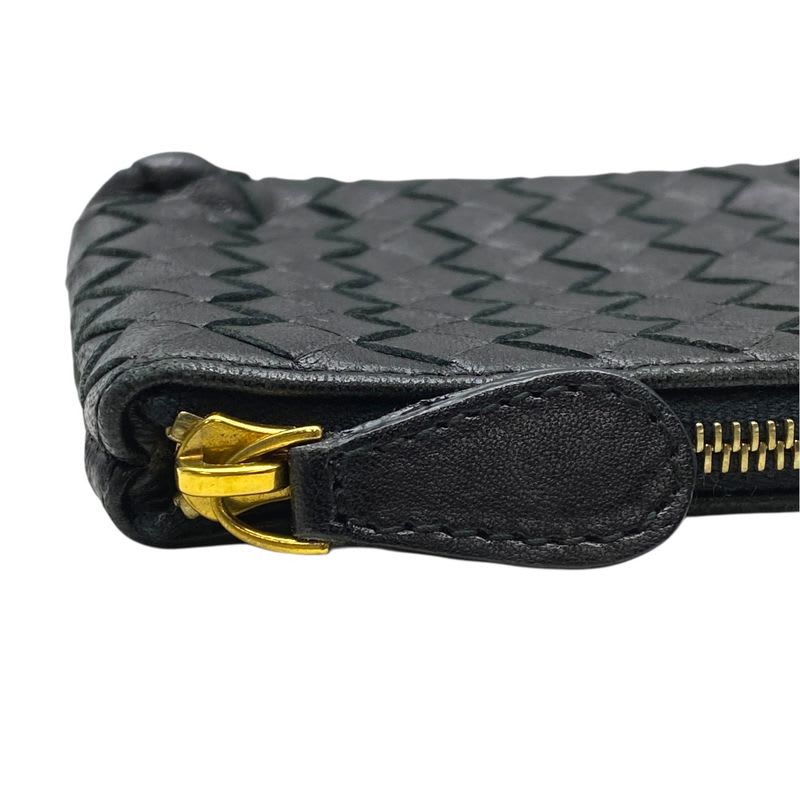 Bottega Veneta Intrecciato Coin Case Purse Compact Leather Black — view 5