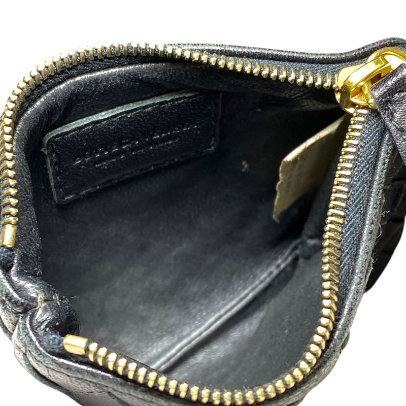 Bottega Veneta Intrecciato Coin Case Purse Compact Leather Black — view 6