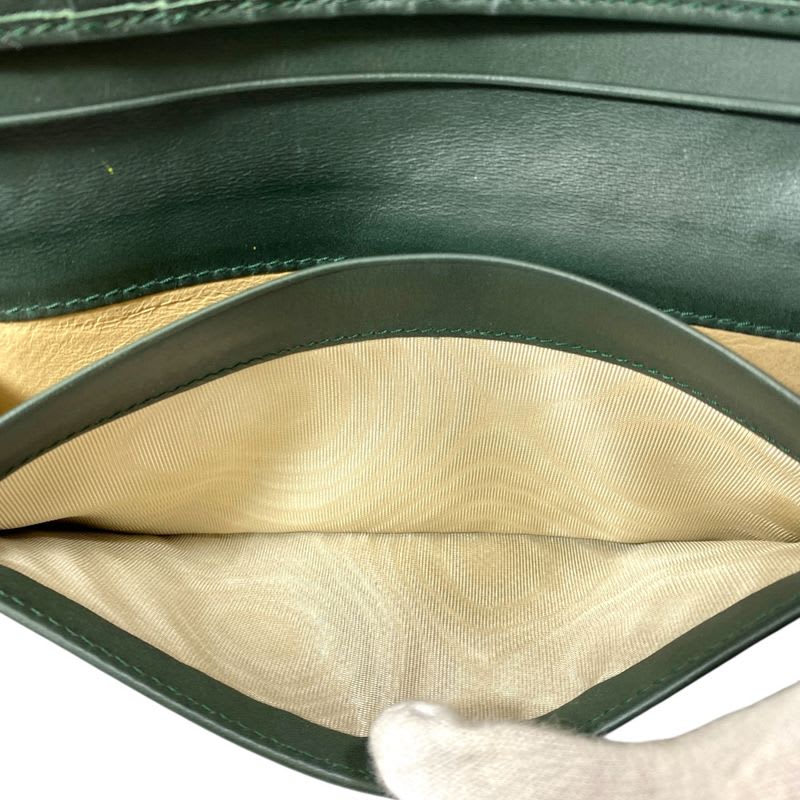 Bottega Veneta Intrecciato Bifold Long Wallet Billfold Leather Green — view 9