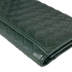 Bottega Veneta Intrecciato Bifold Long Wallet Billfold Leather Green — view 3