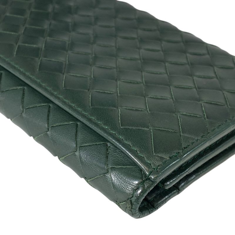 Bottega Veneta Intrecciato Bifold Long Wallet Billfold Leather Green — view 3