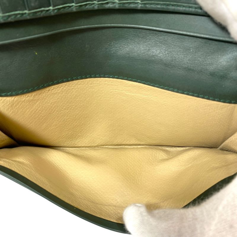 Bottega Veneta Intrecciato Bifold Long Wallet Billfold Leather Green — view 8