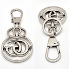 Gucci Double G Key Chain Holder Silver Tone Metal Total Length 10.25 — view 4