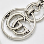 Gucci Double G Key Chain Holder Silver Tone Metal Total Length 10.25 — view 8